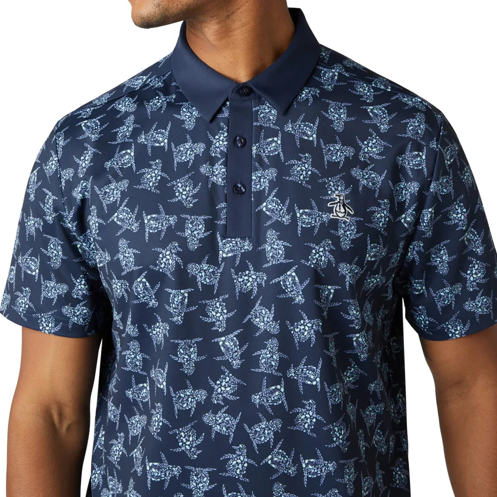 Mother's Day Sale Original Penguin All Over 60 Floral Print Polo Shirt - Black Iris