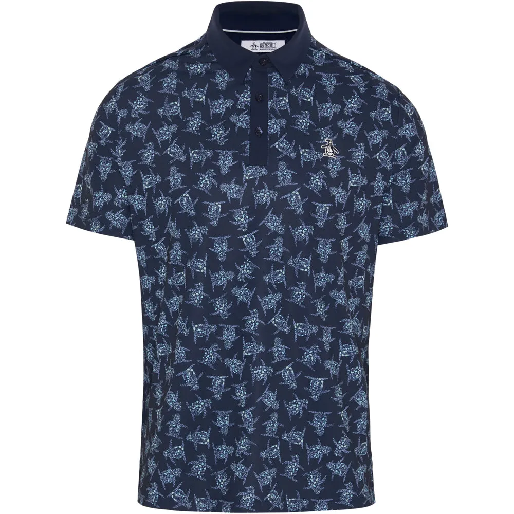 Original Penguin All Over 60 Floral Print Polo Shirt - Black Iris Walk with Purpose Game-Changer Footwear
