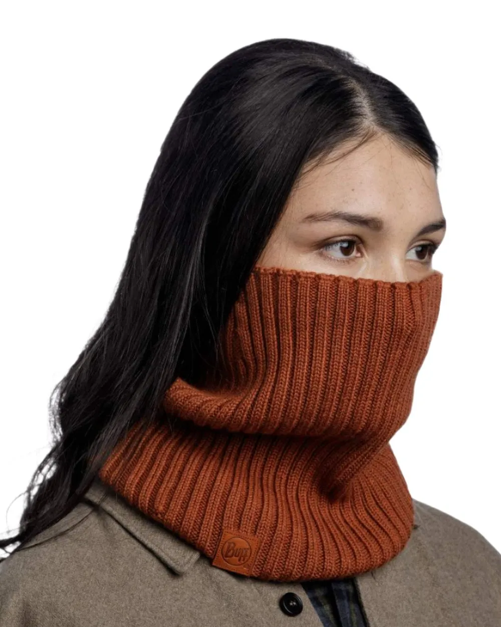 Buff Norval Merino Wool Knitted Neck Warmer Buff Neck Gaiter Men