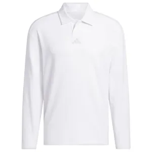 Hit Your Next Level Winter Sale Adidas Beyond Long Sleeve Loose Fit Polo Shirt - White