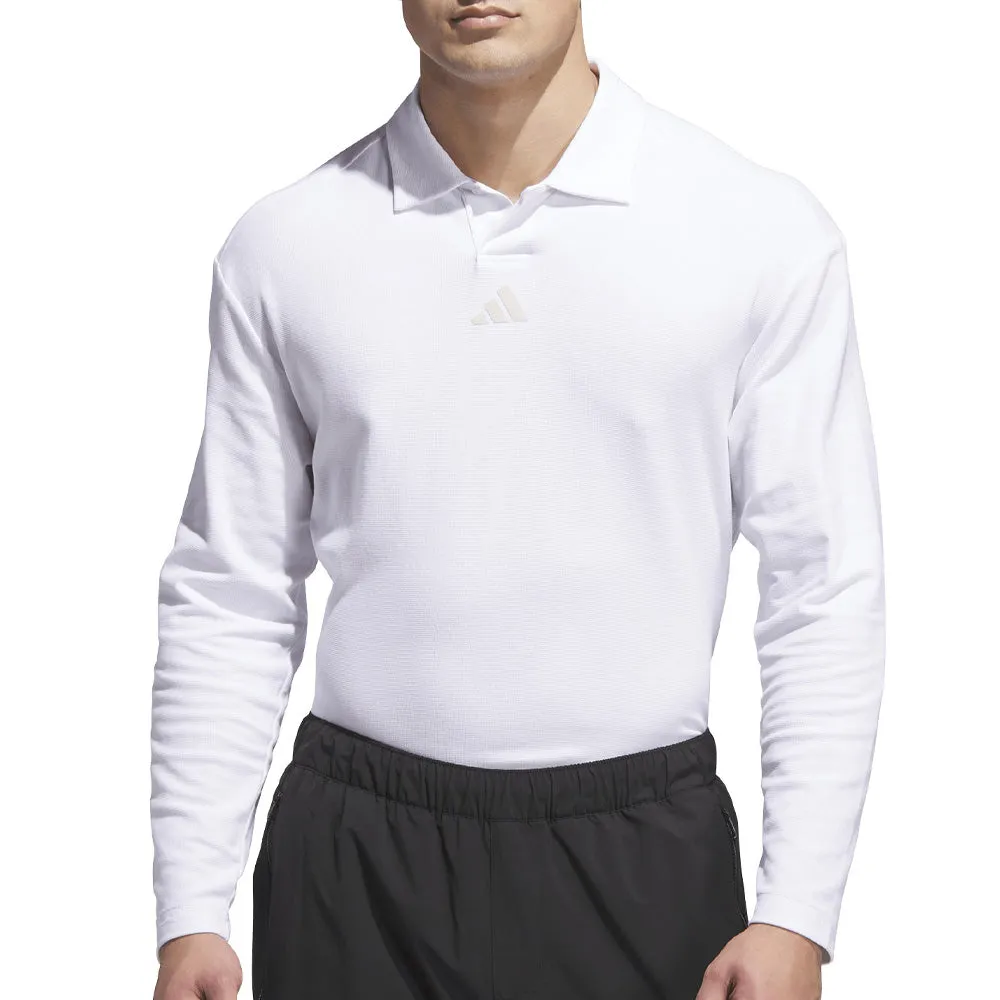 Adidas Beyond Long Sleeve Loose Fit Polo Shirt - White Never Just Walk Footwear for the Fearless
