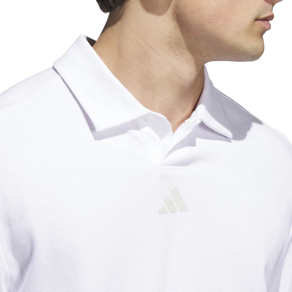 Loud Looks, Smooth Moves Father's Day Sale Adidas Beyond Long Sleeve Loose Fit Polo Shirt - White