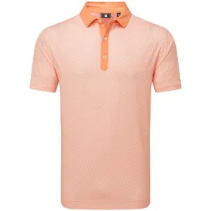 Footjoy Checker Jacquard Polo Shirt - Orange/White Own the Vibe