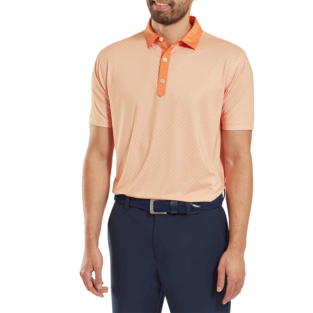 Steal Footjoy Checker Jacquard Polo Shirt - Orange/White