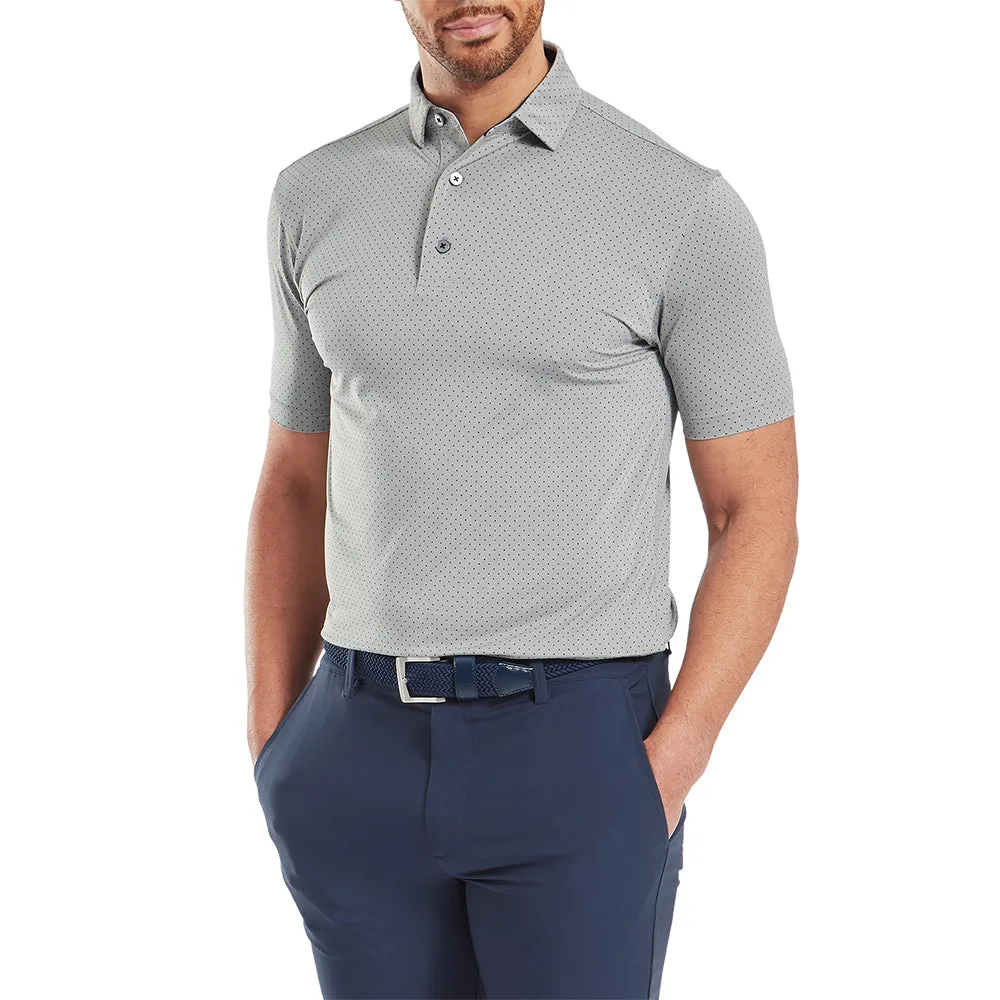 Footjoy Stretch Lisle Dot Print Polo Shirt - Grey/Navy Affordable