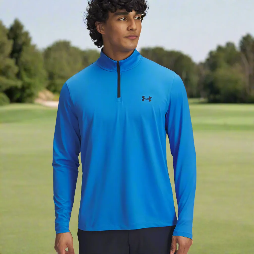 All Saints' Day Sale Steal Under Armour Matchplay 1/4 Zip Pullover - Blue Atlantis/Midnight Navy/Midnight Navy