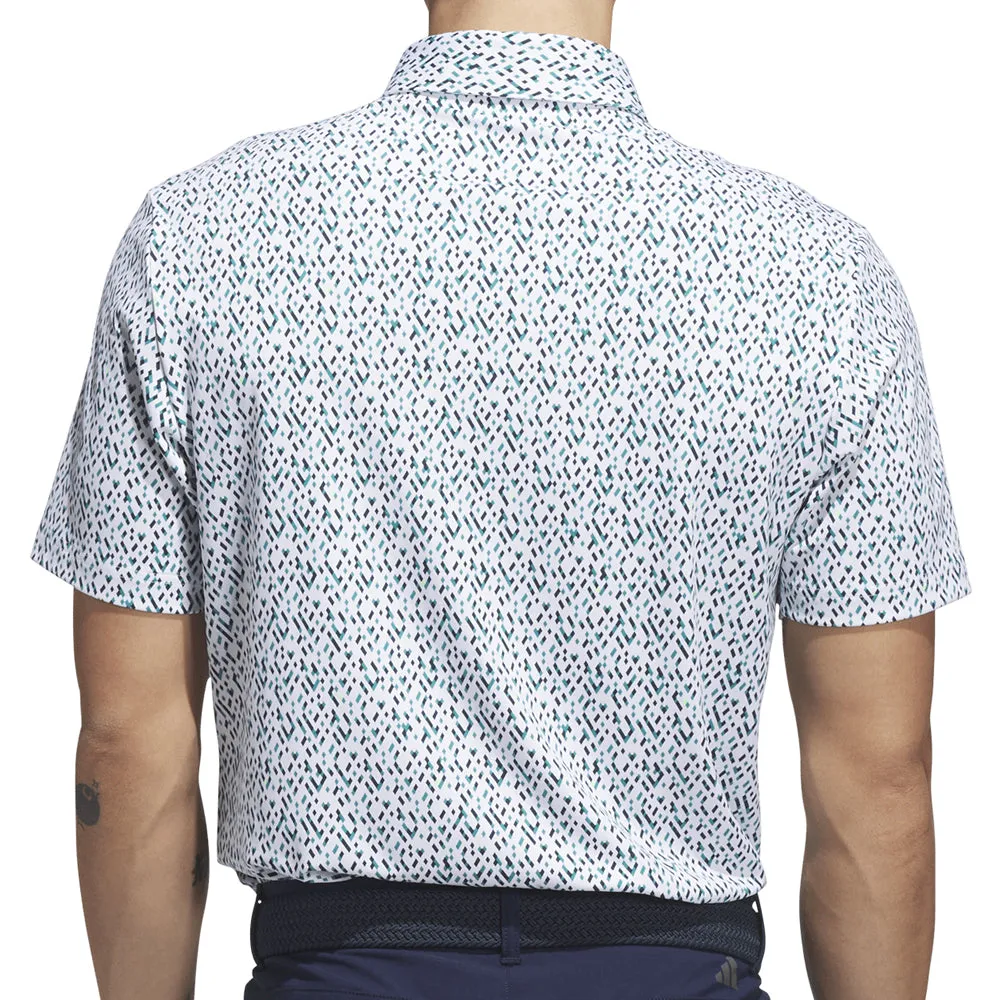 Adidas Ultimate365 Micro Argyle Polo Shirt - White/Pure Teal Biggest Sale of the Year
