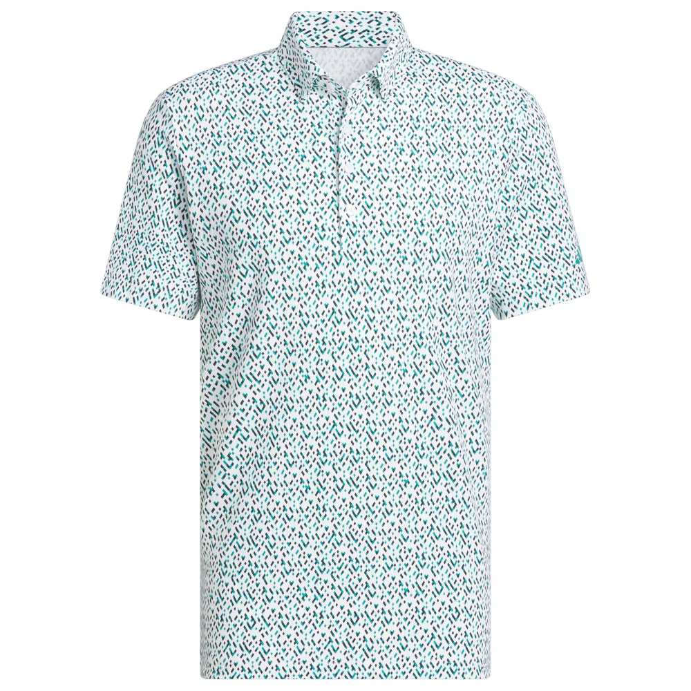 Adidas Ultimate365 Micro Argyle Polo Shirt - White/Pure Teal Back To School Sale Halloween Sale