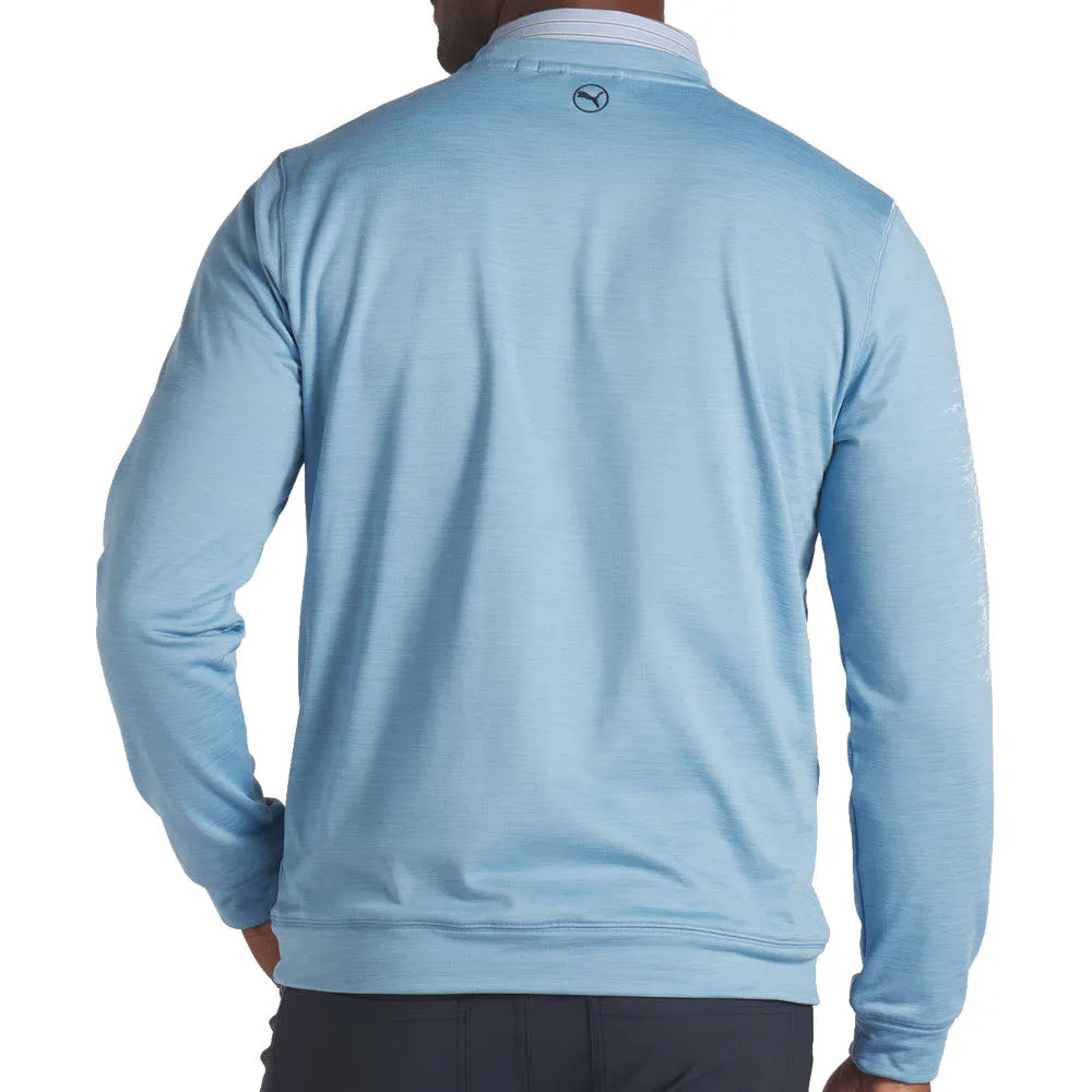 Puma Cloudspun Patch Crewneck Sweater - Zen Blue Heather President's Day Sale Halloween Sale