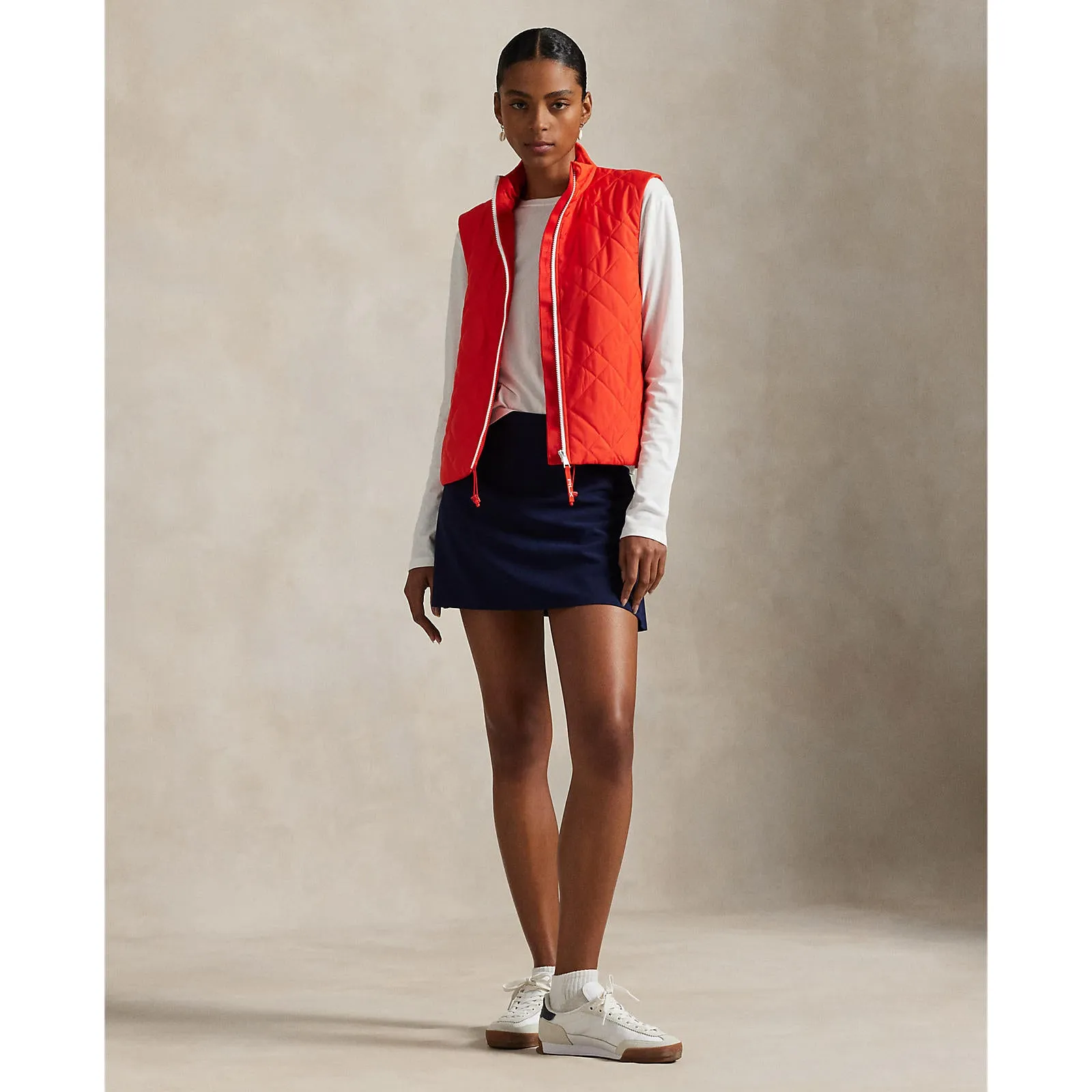 Rlx Ralph Lauren Women'S Quilted Hybrid Vest - Bright Poppy Own the Streets Unleash Your Power
