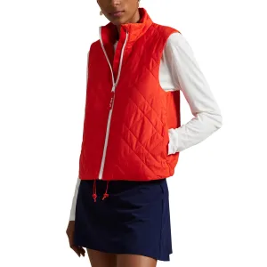 Redefine Classic Rlx Ralph Lauren Women'S Quilted Hybrid Vest - Bright Poppy