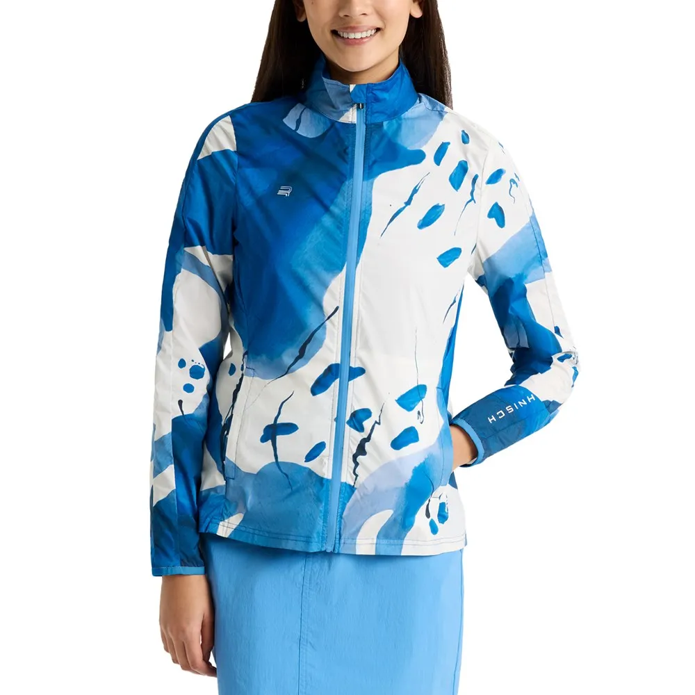 Rohnisch Women'S Packable Ultralight Golf Jacket - Blue Aquarelle Budget Friendly