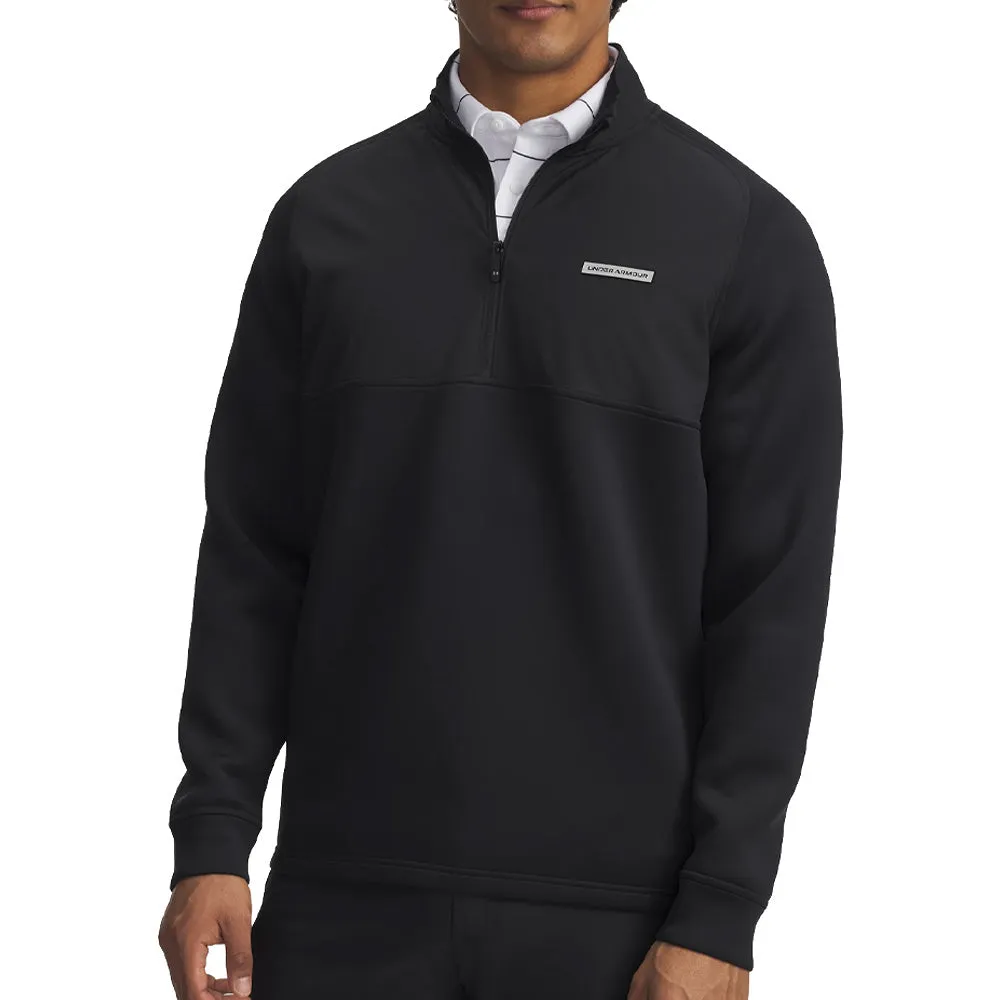 Under Armour Drive Pro Hybrid 1/2 Zip Pullover - Black/Black Confidence Starts Here Redefine Classic