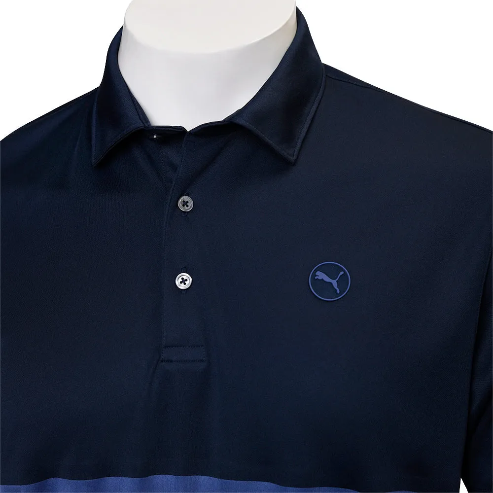 Puma Pure 2.0 Colorblock Polo Shirt - Blue Crystal/Deep Navy Halloween Sale