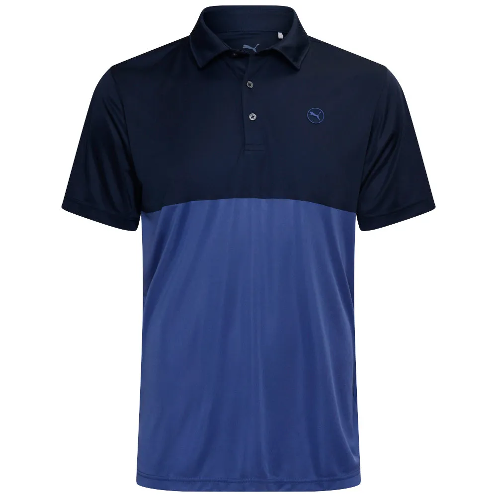 Puma Pure 2.0 Colorblock Polo Shirt - Blue Crystal/Deep Navy Move Like You Mean It Stay in Motion