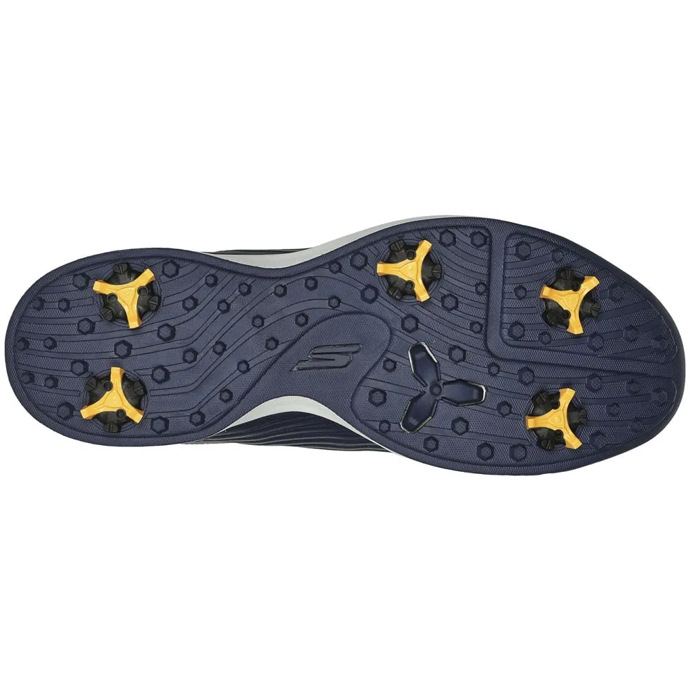 Skechers Go Golf Elite Vortex Spiked Waterproof Shoes - Navy/Lime Keep Going Strong Born to Stand Out