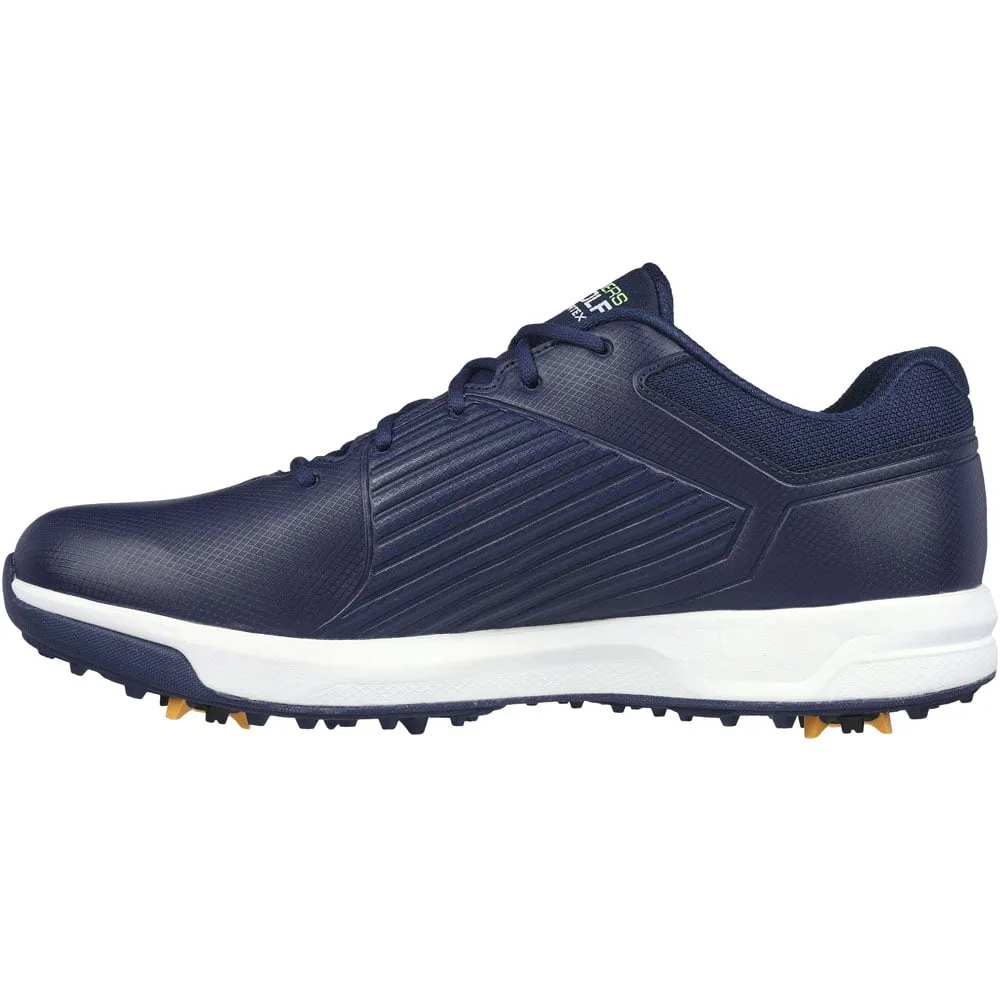 Walk with Purpose Game-Changer Footwear Skechers Go Golf Elite Vortex Spiked Waterproof Shoes - Navy/Lime