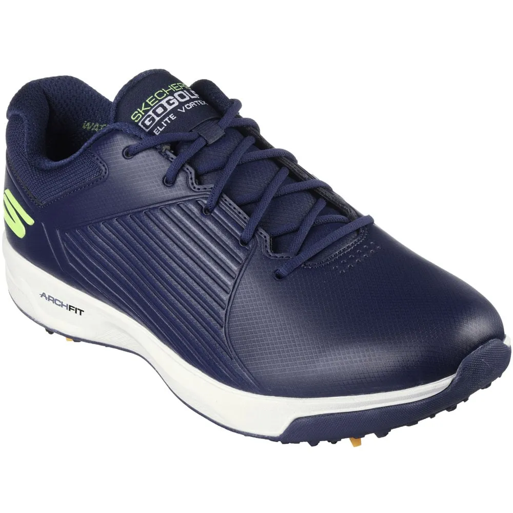 Skechers Go Golf Elite Vortex Spiked Waterproof Shoes - Navy/Lime Not for the Ordinary Big Savings