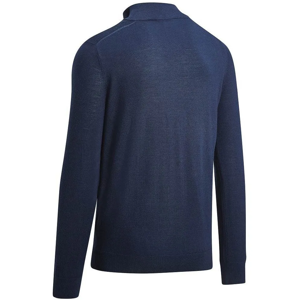 Bring the Heat Easter Sale Callaway 1/4 Zip Blended Merino Pullover - Navy Blue