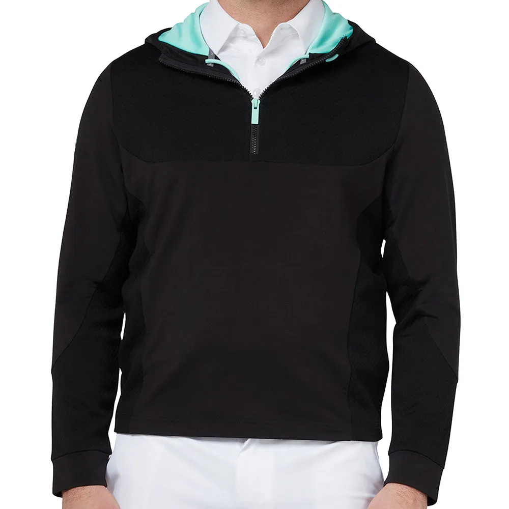 Callaway 1/4 Zip Mixed Media Technical Hoodie - Caviar Special Offer