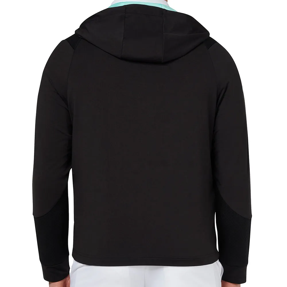 Steal Callaway 1/4 Zip Mixed Media Technical Hoodie - Caviar