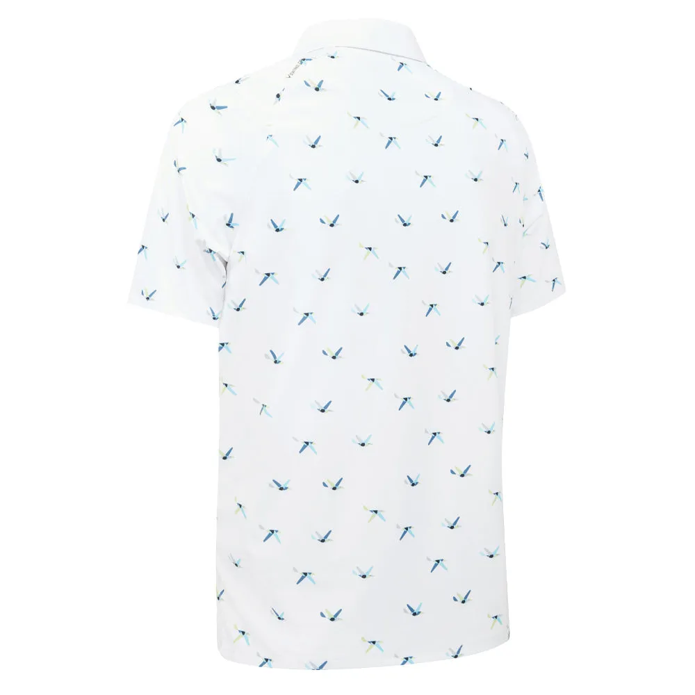 Push Beyond Limits Fearlessly You Callaway All Over Birdie Polo Shirt - Bright White