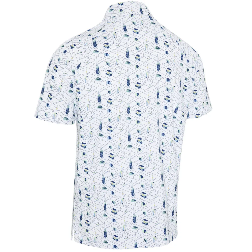 Callaway All Over Essential Print Polo Shirt - Bright White Designed to Dominate