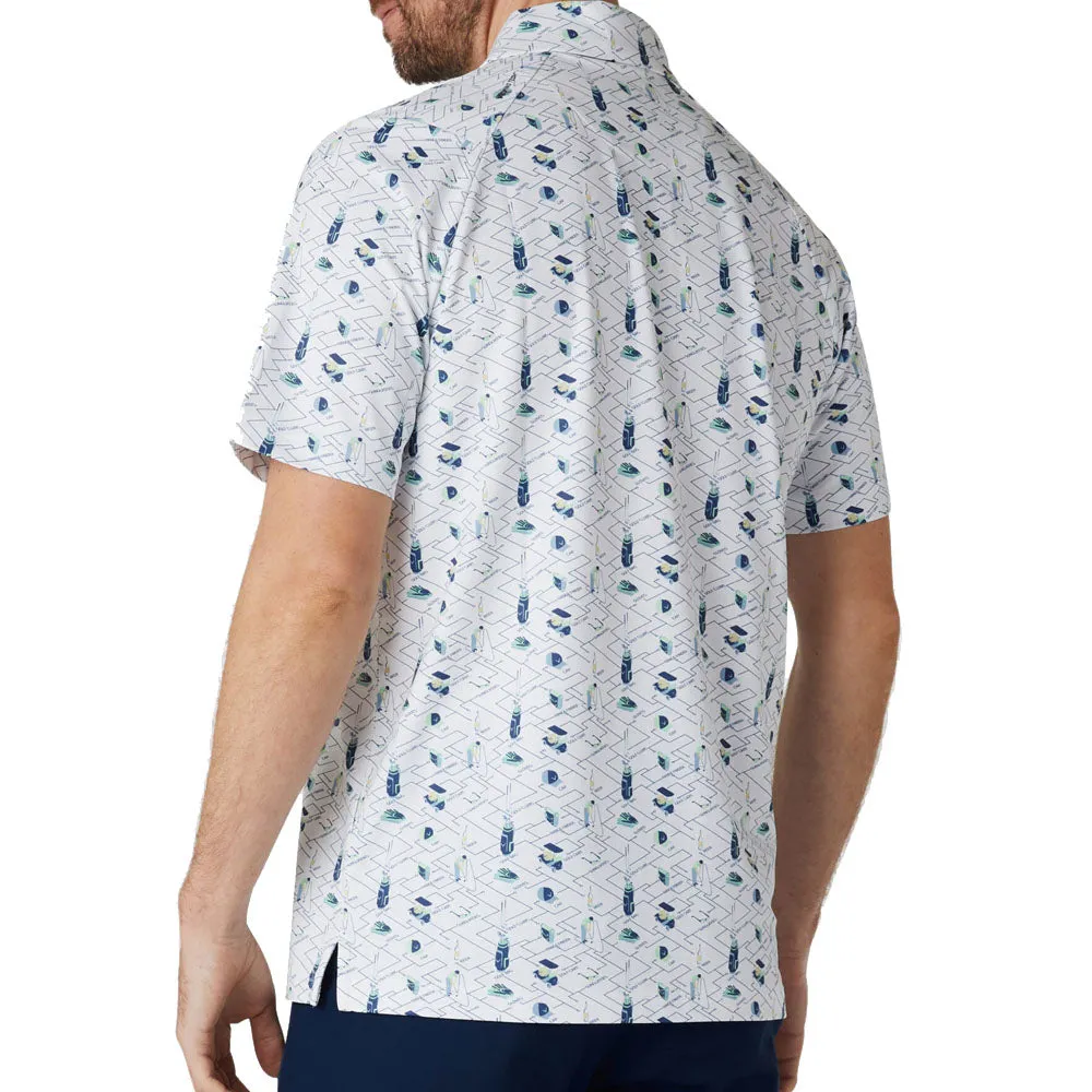 Designed to Dominate Walk Loud Callaway All Over Essential Print Polo Shirt - Bright White