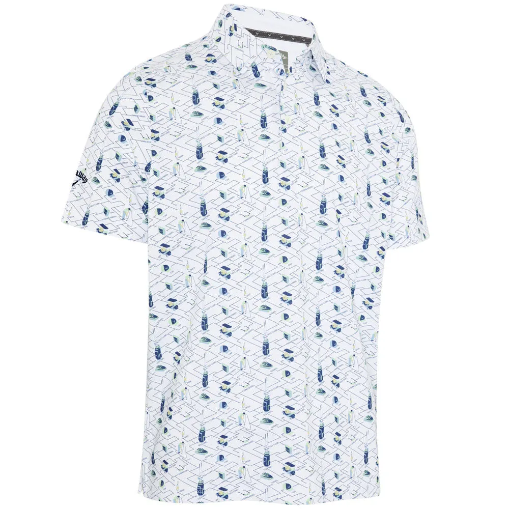 Black Friday Deal Gear Up and Go Callaway All Over Essential Print Polo Shirt - Bright White