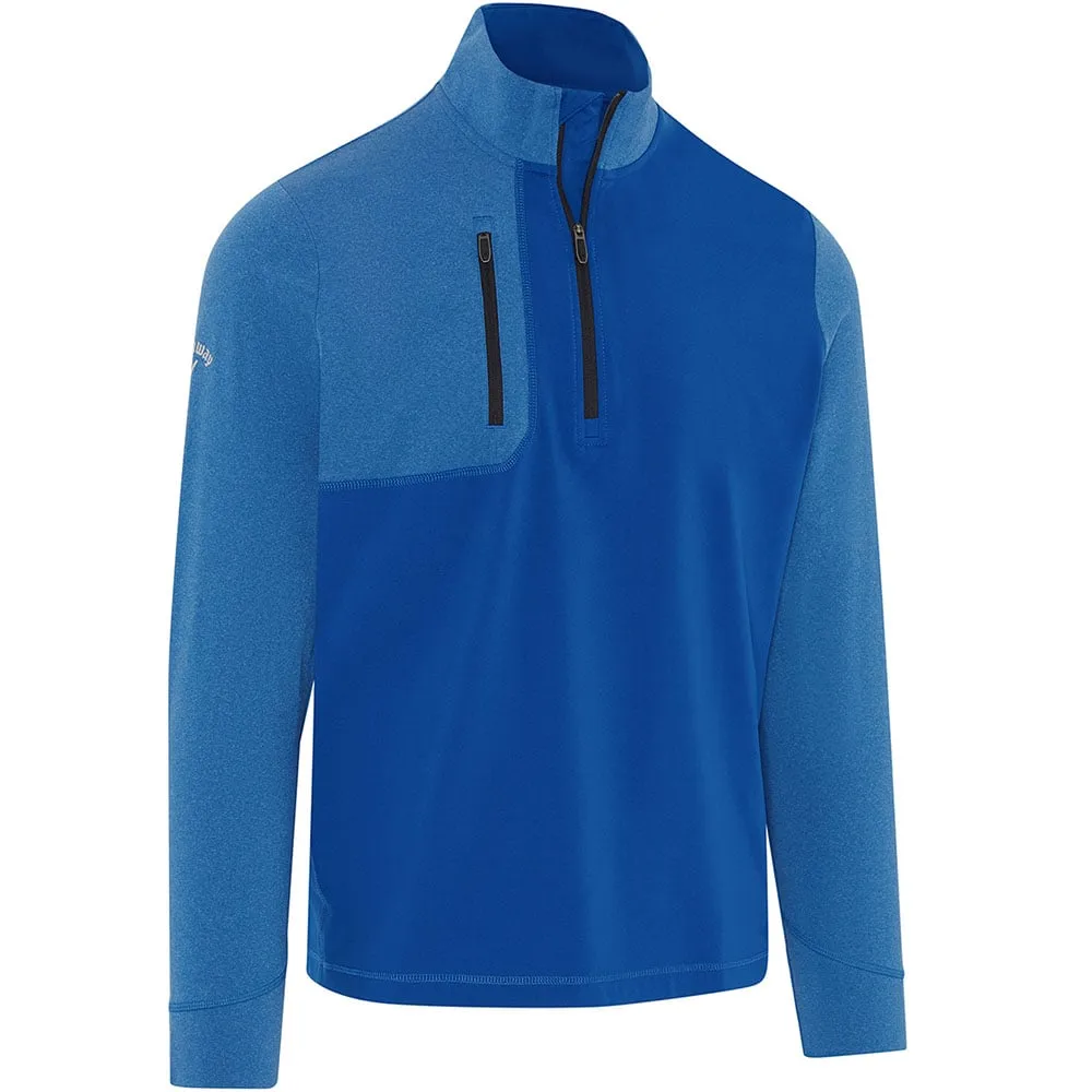 Callaway Aquapel Mixed Media 1/4 Zip Pullover - Light Lapis/Heather Loud Looks, Smooth Moves