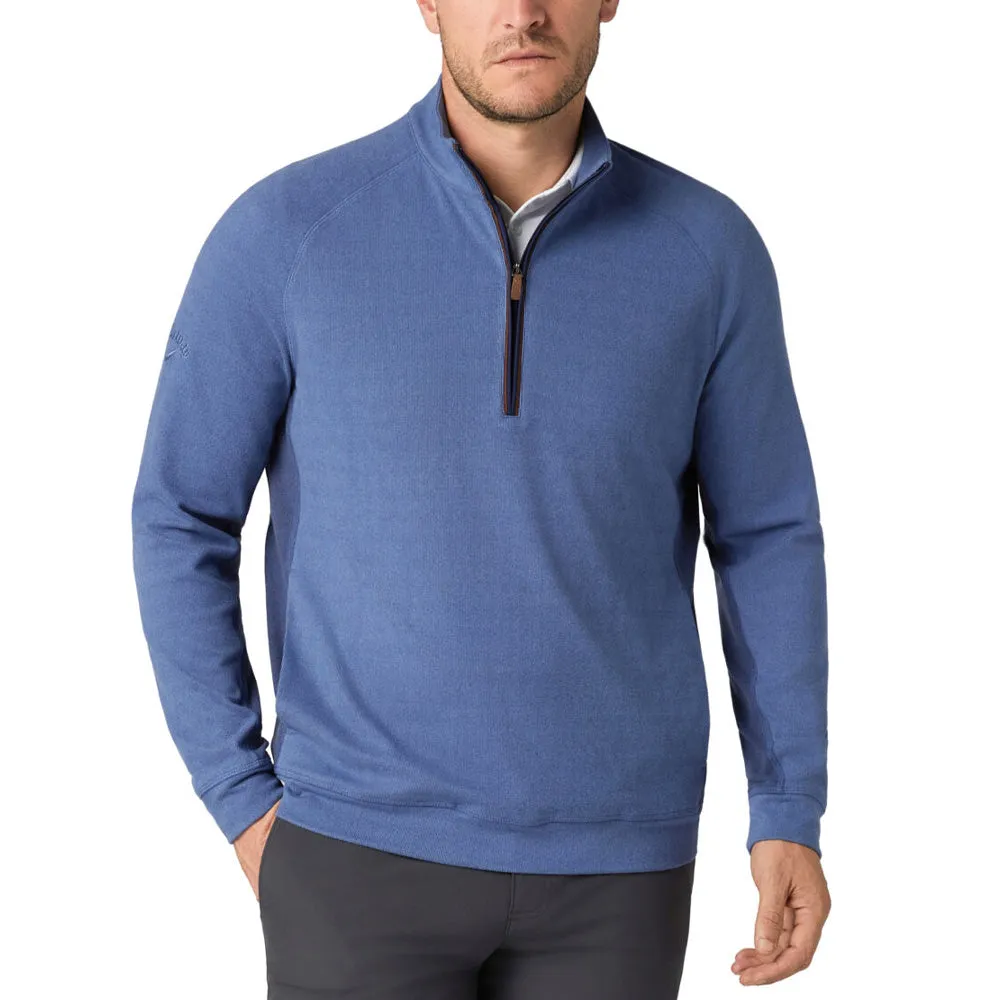 Callaway Brushed Rib 1/4 Zip Pullover - Peacoat Heather Steal Footwear for the Fearless
