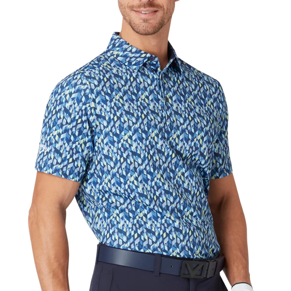 Step Out Boldly Own the Moment Callaway Kaleidoscope Chev Polo Shirt - Peacoat