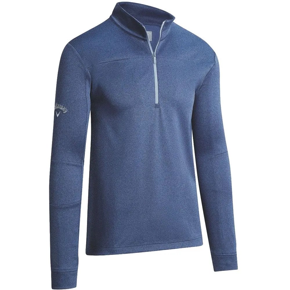 Stride with Confidence Command Attention Callaway Pieced Waffle 1/4 Zip Fleece - Peacoat