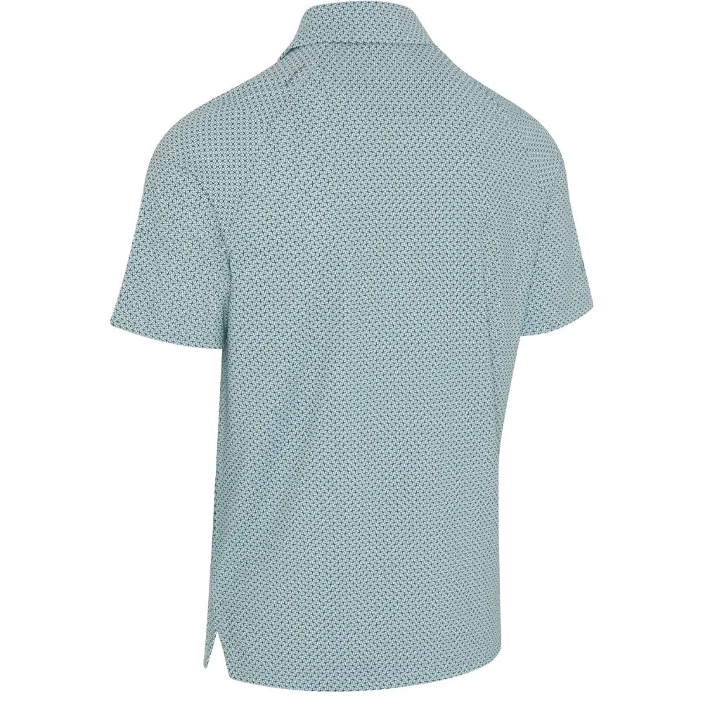 Stay in Motion Callaway Textured Chev Printed Polo Shirt - Aquifer