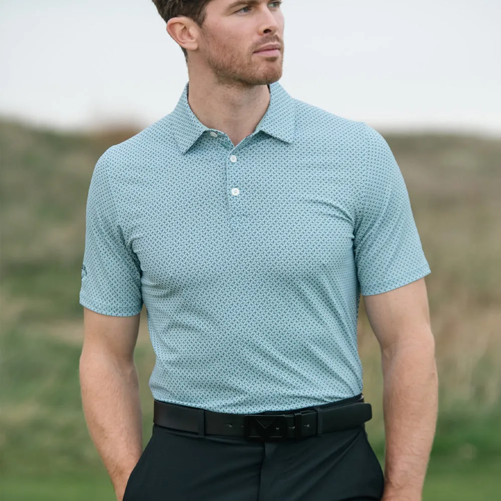 Callaway Textured Chev Printed Polo Shirt - Aquifer All Saints' Day Sale Dare to Lead