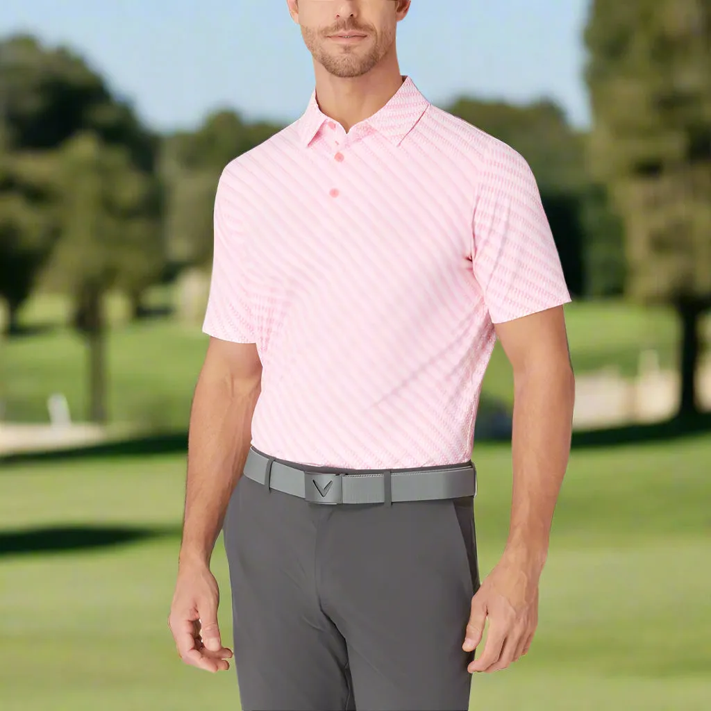 Autumn Sale Sweetest Day Sale Callaway Twill Print Polo Shirt - Strawberry Pink