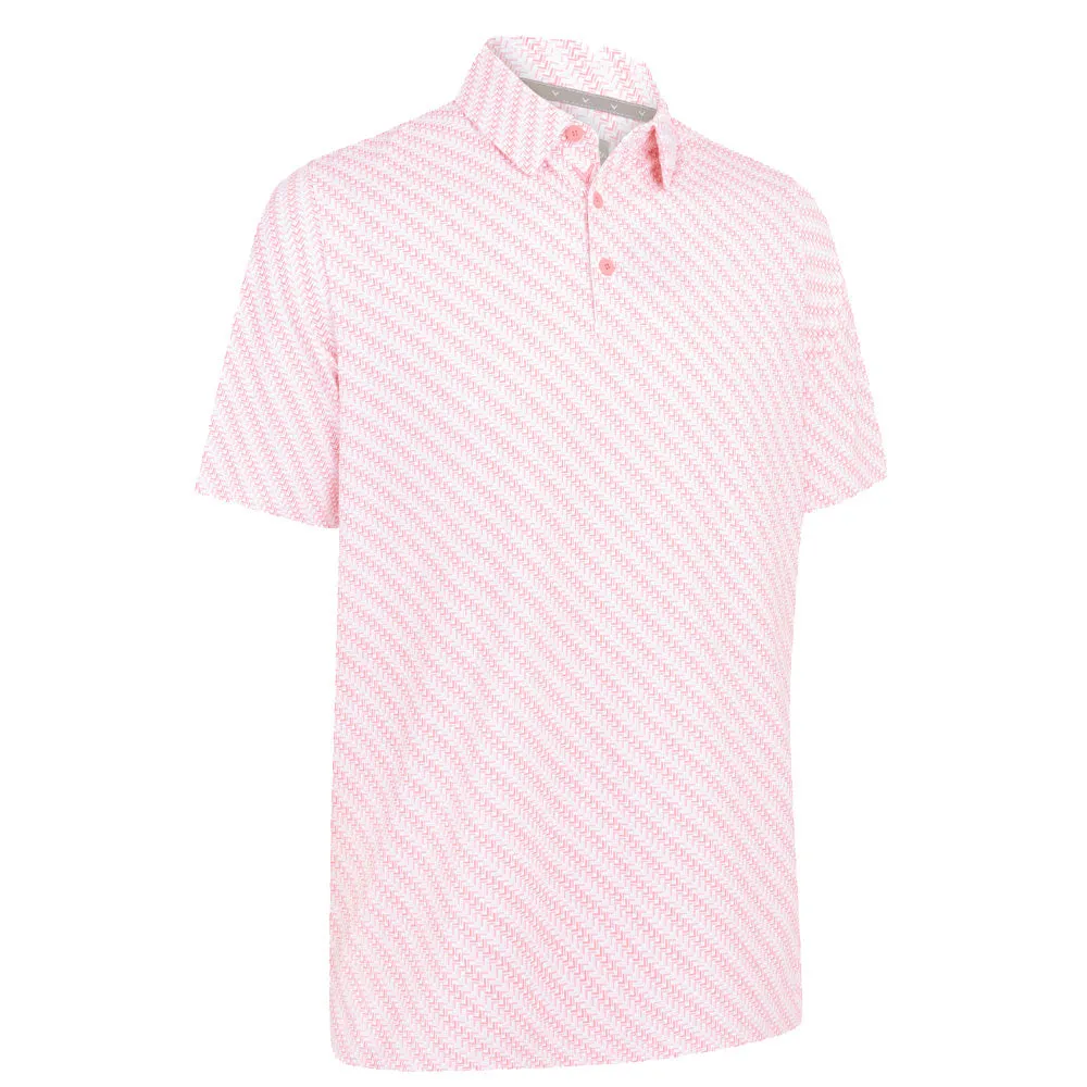 Callaway Twill Print Polo Shirt - Strawberry Pink Unapologetically You Great Value