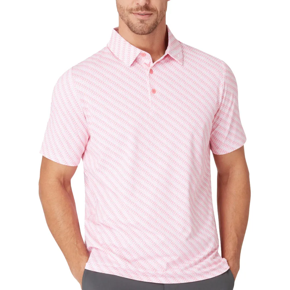 Callaway Twill Print Polo Shirt - Strawberry Pink Back To School Sale All Eyes on You