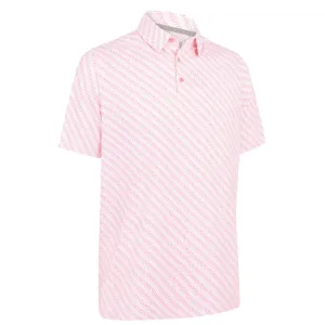 Callaway Twill Print Polo Shirt - Strawberry Pink Unapologetically You Great Value