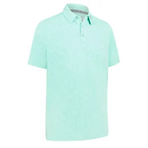 Great Value Built to Perform Callaway Warped Gingham Print Polo Shirt - Neptune Green