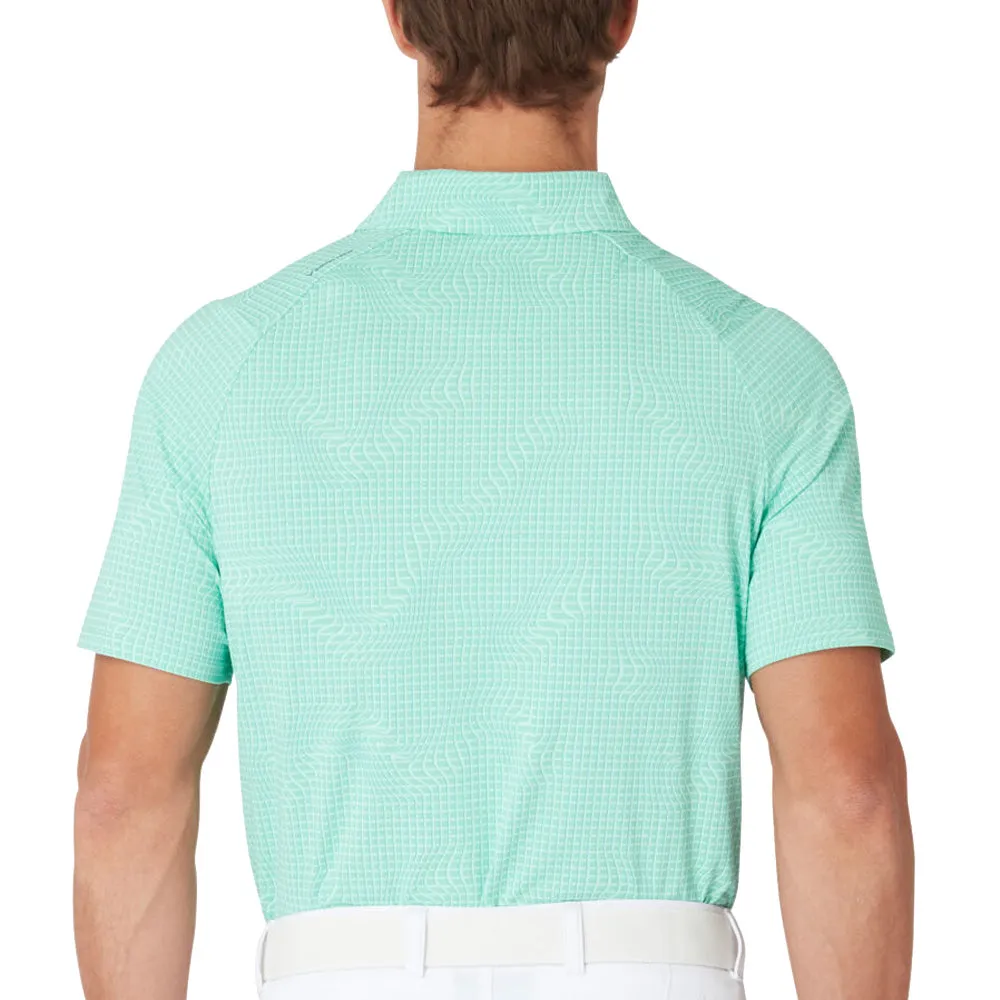 Rule the Streets Callaway Warped Gingham Print Polo Shirt - Neptune Green