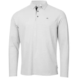 Calvin Klein Bayard Long Sleeve Polo Shirt - Silver Marl Performance Unleashed