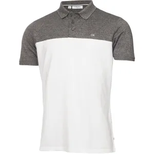 Calvin Klein Colour Block Polo Shirt - Charcoal Marl/White Born to Stand Out Built to Perform