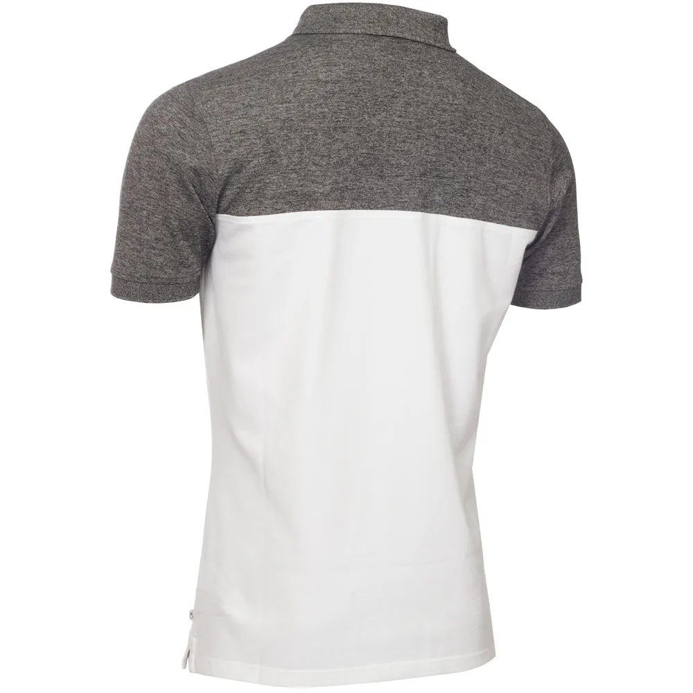 Calvin Klein Colour Block Polo Shirt - Charcoal Marl/White The Fast Lane Choice