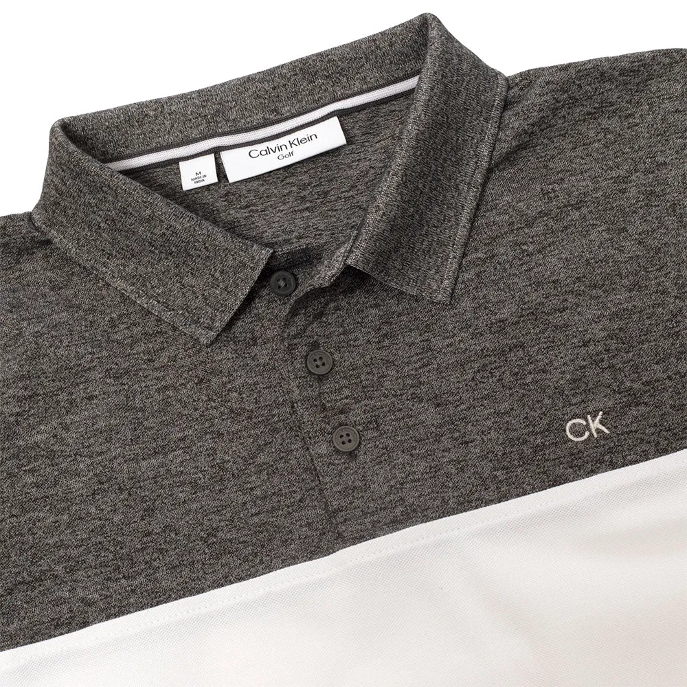 Halloween Sale Calvin Klein Colour Block Polo Shirt - Charcoal Marl/White