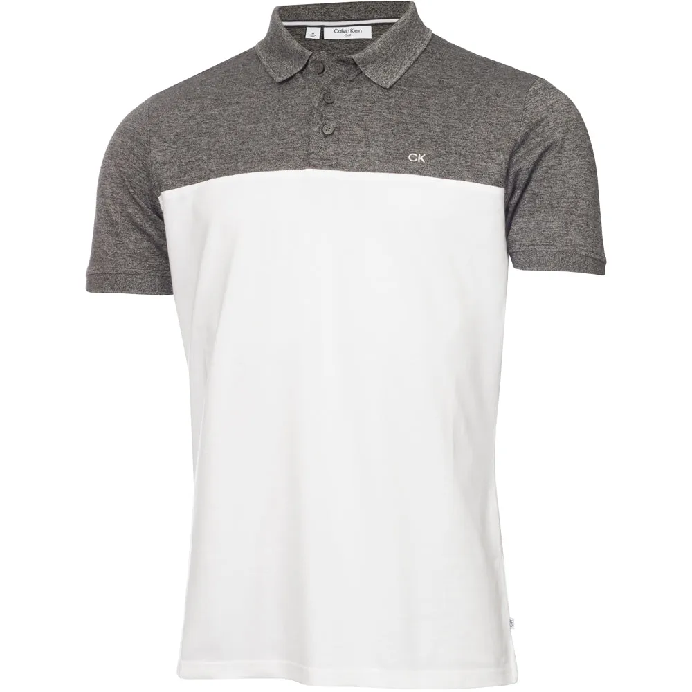 Calvin Klein Colour Block Polo Shirt - Charcoal Marl/White Born to Stand Out Built to Perform