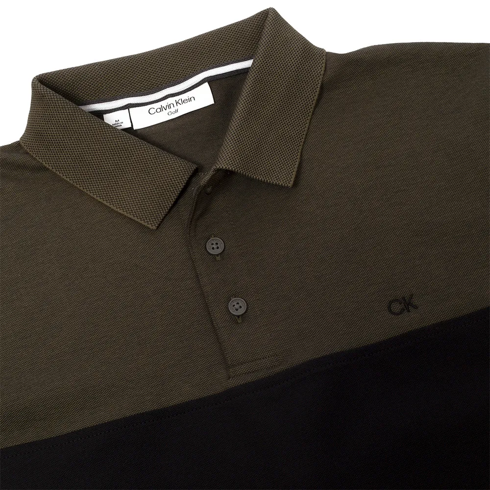 Calvin Klein Colour Block Polo Shirt - Olive Marl/Black Unapologetically You