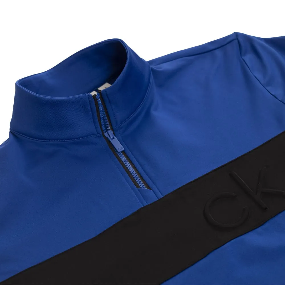 Calvin Klein Embossed Half Zip Insul-Lite Pullover - Blue/Black Biggest Sale of the Year Be Unstoppable