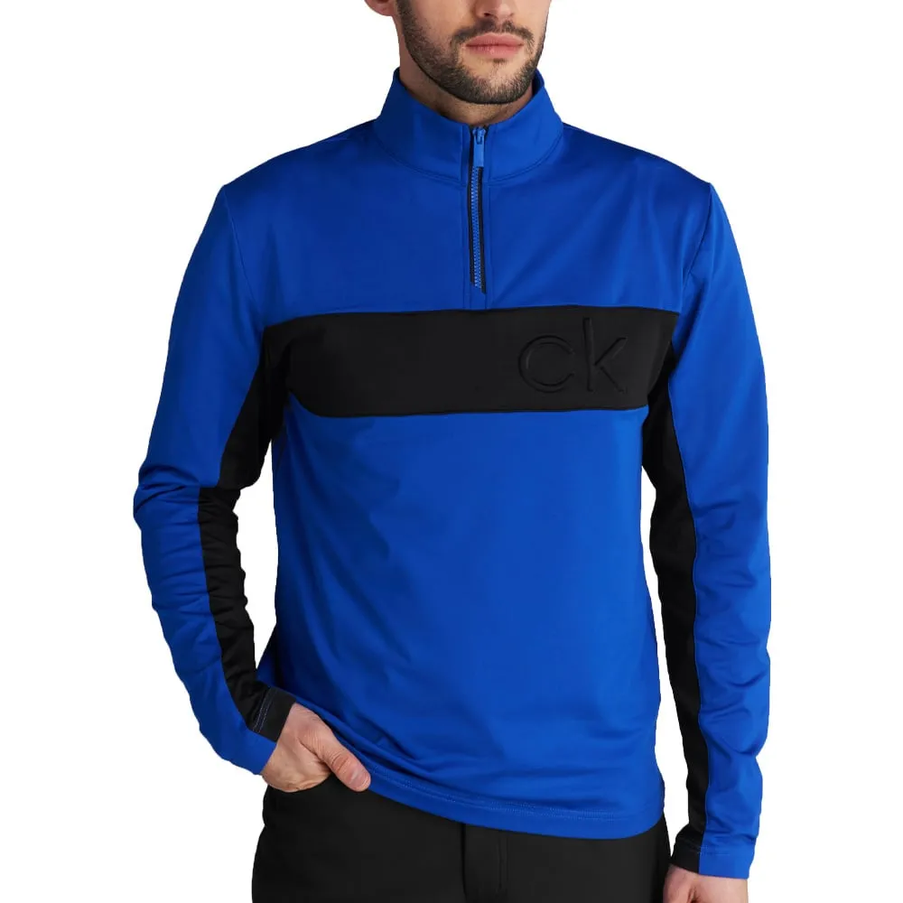 Calvin Klein Embossed Half Zip Insul-Lite Pullover - Blue/Black Redefine Classic