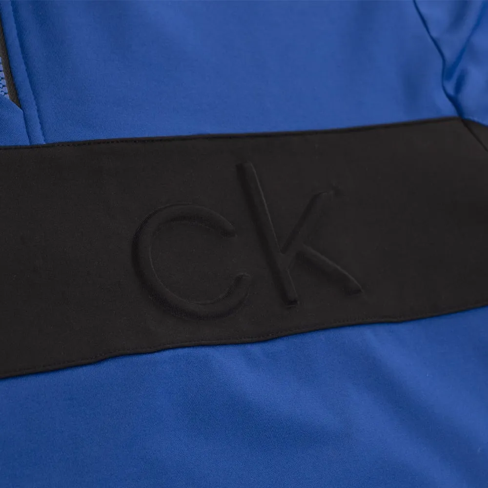Calvin Klein Embossed Half Zip Insul-Lite Pullover - Blue/Black The Fast Lane Choice